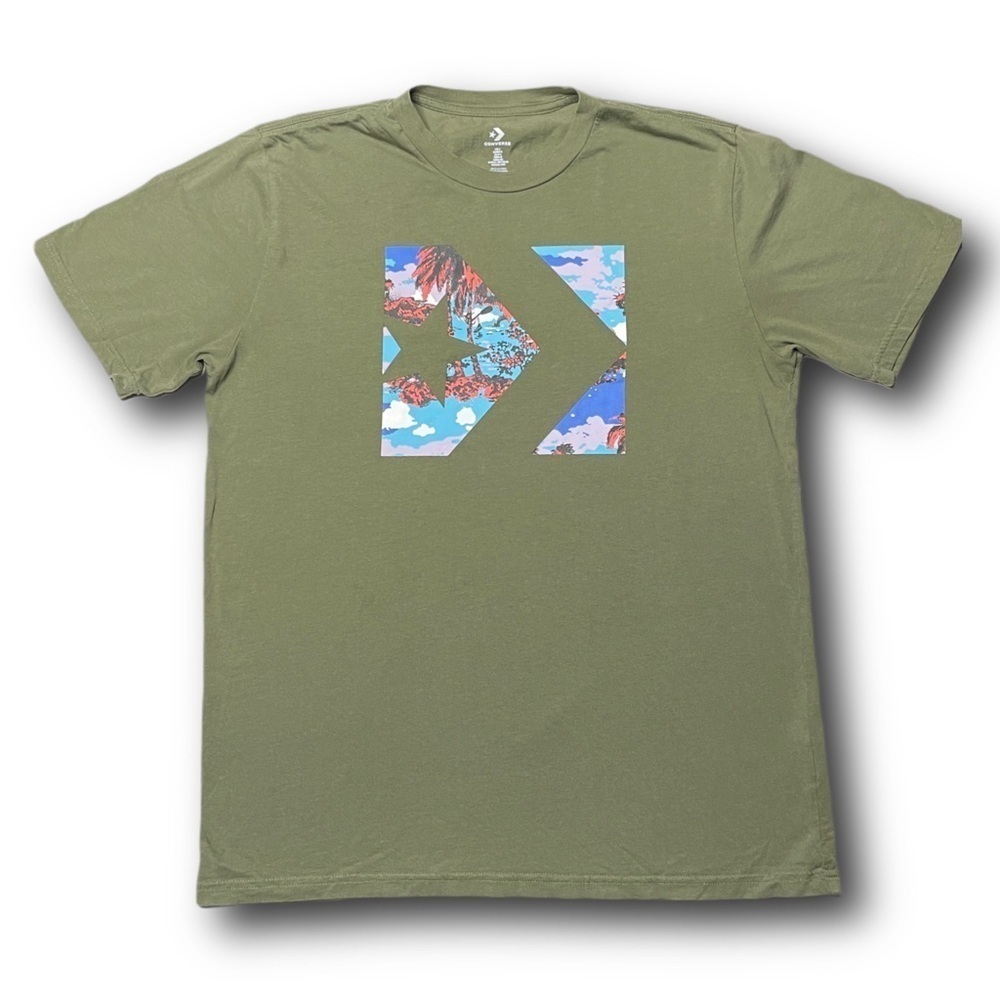 Converse All Star Chuck Taylor Green logo graphic t-shirt - size Large